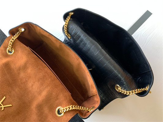 Y.S.L REVERSIBLE KATE MEDIUM Gold Tone Metal Black Color