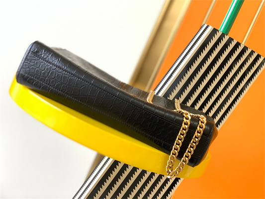 Y.S.L REVERSIBLE KATE MEDIUM Gold Tone Metal Black Color