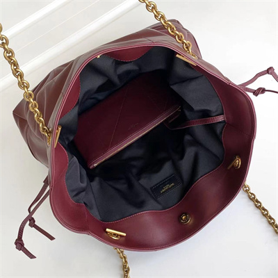 Y.S.L Jamie Shopping Bag In Lambskin Bordeaux Color