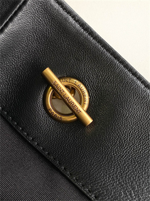 Y.S.L Jamie Shopping Bag In Lambskin Black Color