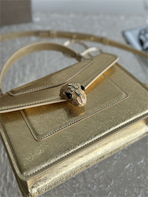 B*l*ai serpenti forever mini top handle bag calfskin leather gold color 293666