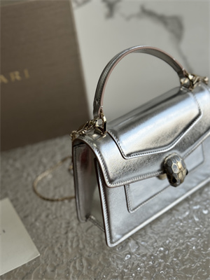 B*l*ai serpenti forever mini top handle bag calfskin leather silver color 293666