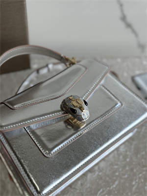 B*l*ai serpenti forever mini top handle bag calfskin leather silver color 293666