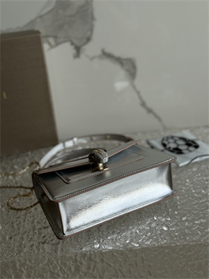 B*l*ai serpenti forever mini top handle bag calfskin leather silver color 293666