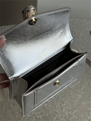 B*l*ai serpenti forever mini top handle bag calfskin leather silver color 293666