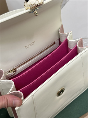 B*l*ai serpenti forever top handle bag calfskin leather white color 289835