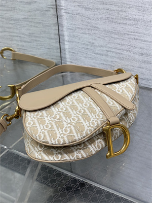CD Saddle Bag Oblique Jacquard & Smooth Calfskin Nature Color