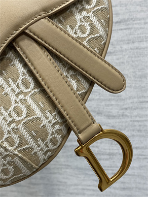 CD Mini Saddle Bag Oblique Jacquard & Smooth Calfskin Nature Color