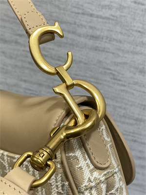 CD Mini Saddle Bag Oblique Jacquard & Smooth Calfskin Nature Color