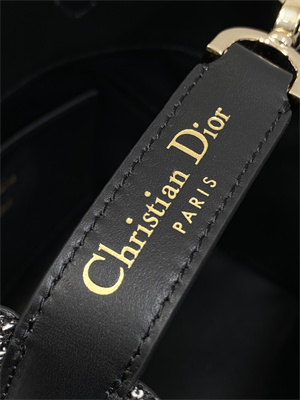 CD Small TOUJOURS Vertical Tote Bag Black Tweed with White Cannage Motif