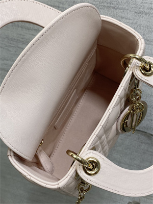 cd mini lady D*or bag cannage lambskin gold tone metal sakura pink