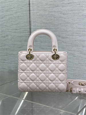 cd small lady di.or my abcD*or bag cannage lambskin gold tone metal sakura pink