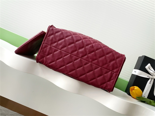 Ch*el 25 medium handbag grained calfskin gold tone metal dk red as5311