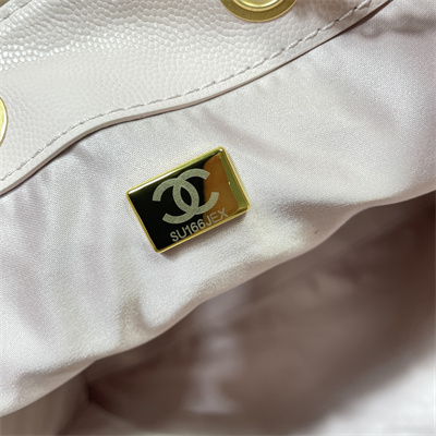 Ch*el 25 medium handbag grained calfskin gold tone metal pink as5311