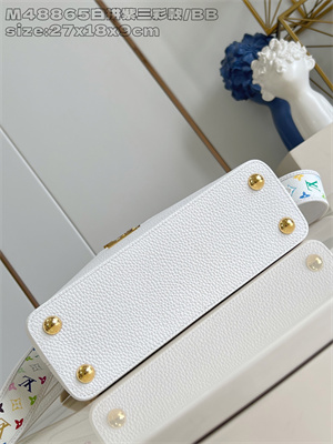 L.V X TM Capucines BB Bag Taurillon Leather White M48865