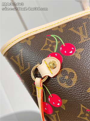 L.V X TM Neverful MM Monogram Cherry Coated Canvas M13263