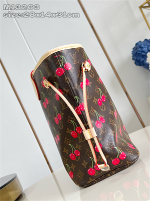 L.V X TM Neverful MM Monogram Cherry Coated Canvas M13263