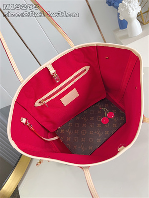 L.V X TM Neverful MM Monogram Cherry Coated Canvas M13263