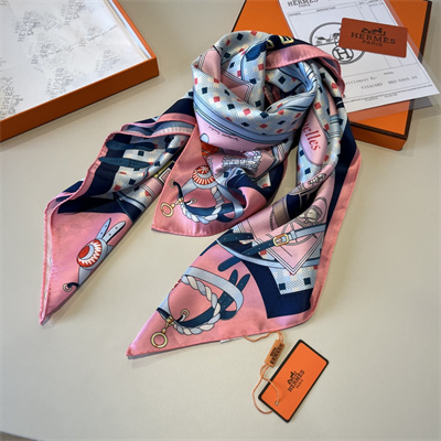 H**mes square silk scarf 38547