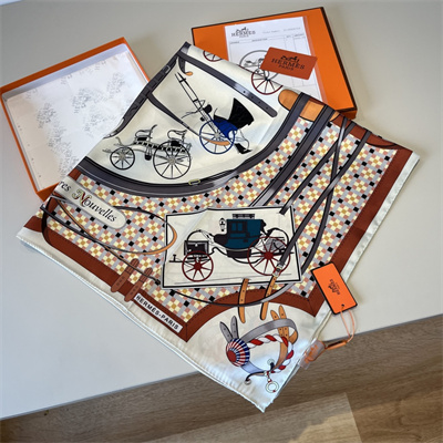 H**mes square silk scarf 38548