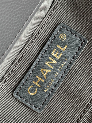 Cha.nel Duma Backpack Grained Calfskin Gold Tone Metal Grey AS3860