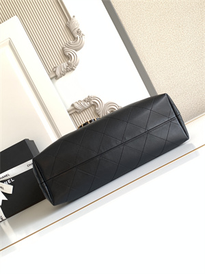 Ch*el small shopping bag suede calfskin, shiny lambskin & gold-tone metal beige & black as5634