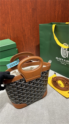 Go*ard beluga mini bag Go*ardine canvas & chevroches calfskin black &tan