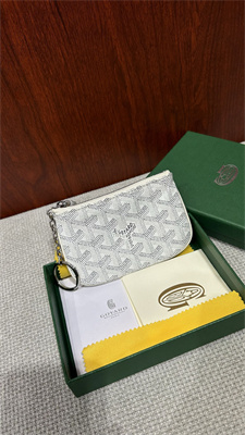 Go*ard key pouch coin purse Go*ardine canvas & chevroches calfskin white