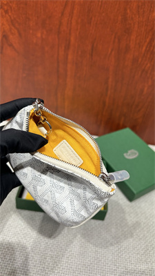 Go*ard key pouch coin purse Go*ardine canvas & chevroches calfskin white