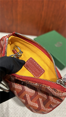 Go*ard key pouch coin purse Go*ardine canvas & chevroches calfskin red