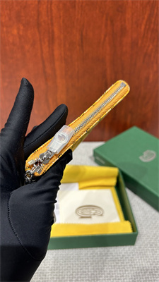 Go*ard key pouch coin purse Go*ardine canvas & chevroches calfskin yellow