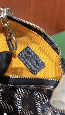Go*ard key pouch coin purse Go*ardine canvas & chevroches calfskin navy blue