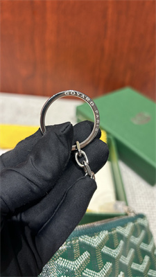 Go*ard key pouch coin purse Go*ardine canvas & chevroches calfskin green