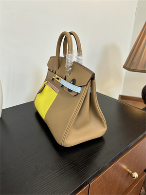 Birkin Colormatic Bag Swift Leather 25/30 Gold/Silver Hardware In CHAI, LIME, MAUVE SYLVESTRE, BLEU BRUME, CASSIS & NATA Color HS