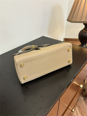 Kelly Colormatic Bag Swift Leather 25/28CM Gold/Silver Hardware In Trench Color HS