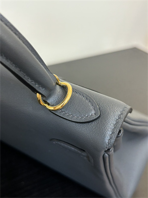 Kelly Colormatic Bag Swift Leather 25/28CM Gold/Silver Hardware In Ardoise Color HS