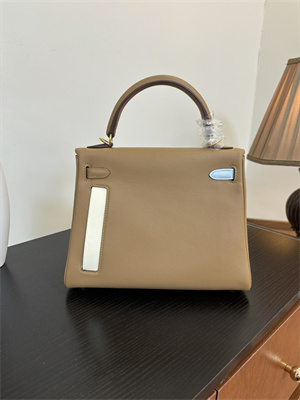 Kelly Colormatic Bag Swift Leather 25/28CM Gold/Silver Hardware In CHAI, LIME, MAUVE SYLVESTRE, BLEU BRUME, CASSIS & NATA Color HS
