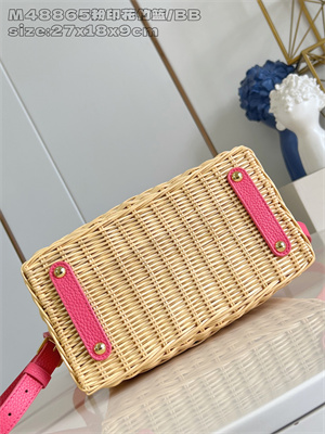 L.V Capucines BB Bag Rattan & Cowhide Leather Pink