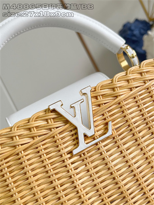 L.V Capucines BB Bag Rattan & Cowhide Leather White