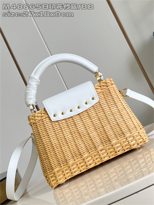 L.V Capucines BB Bag Rattan & Cowhide Leather White