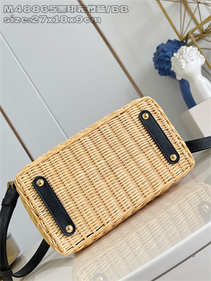 L.V Capucines BB Bag Rattan & Cowhide Leather Black