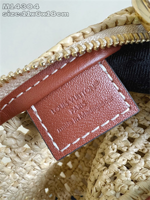 L.V Hills Pochette Raffia & Brown Calfskin M14304