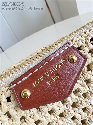 L.V Hills Pochette Raffia & Brown Calfskin M14304