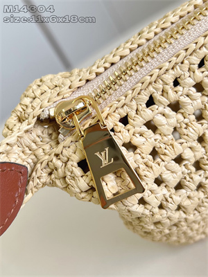 L.V Hills Pochette Raffia & Brown Calfskin M14304