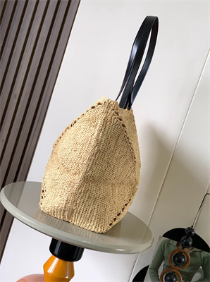 L0ew* medium puzzle fold tote in raffia nature