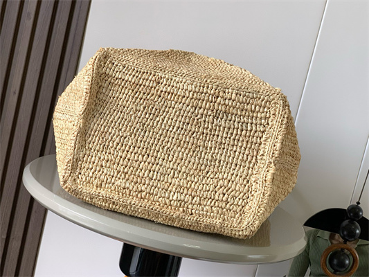 L0ew* medium puzzle fold tote in raffia nature