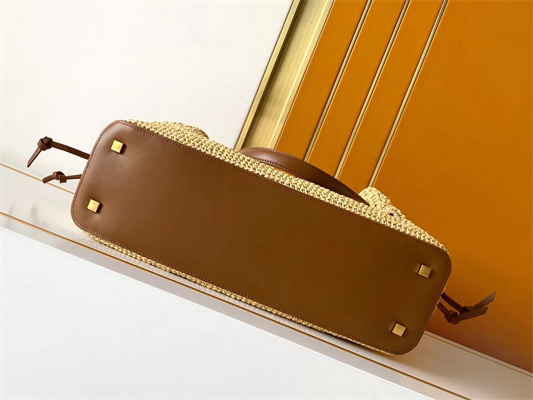 Y.S.L Jamie Shopping Bag In Raffia Nature