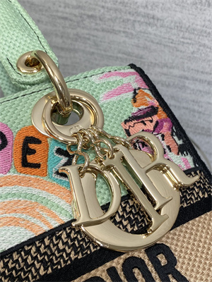 CD Medium Lady D-Lite Bag Embroidery Green