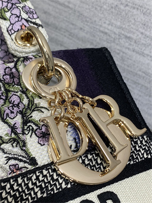 CD Medium Lady D-Lite Bag Embroidery White Multicolors