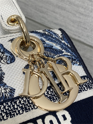 CD Medium Lady D-Lite Bag Embroidery White